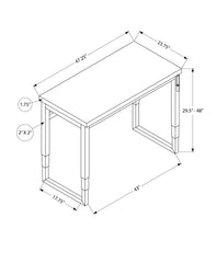 Computer Desk, Home Office, Standing, Adjustable, 48"l, Work, Laptop, Brown Laminate, Black Metal, Contemporary, Modern