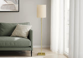 Lighting, 62"h, Brass Metal, Ivory / Cream Shade, Contemporary