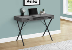Computer Desk, Home Office, Laptop, Left, Right Set-up, Storage Drawers, 42"l, Work, Grey Laminate, Black Metal, Contemporary, Modern