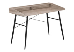 Computer Desk, Home Office, Laptop, Storage Shelves, 48"l, Work, Brown Laminate, Black Metal, Contemporary, Modern