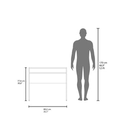 Computer Desk 30.6" H, with 1 Shelf, White