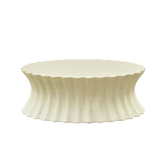 35.04 inch Oval Coffee Table Vintage Sturdy Fiberglass Table For Living Room Apartment Office No Need Assembly Beige
