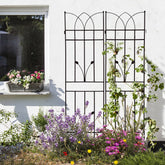 2 Pack Metal Garden Trellis 71" x 17.7" Rustproof Trellis for Climbing Plants Outdoor Flower Support Black
