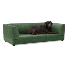 Comfortable Oversized Pet Sofa for Medium/Large Dogs - Modern Rectangular Design with Backrest, Armrests & Soft Cushion -OLIVE GREEN(56.5"*26"*17")