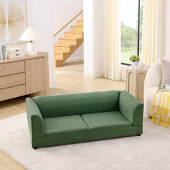 Comfortable Oversized Pet Sofa for Medium/Large Dogs - Modern Rectangular Design with Backrest, Armrests & Soft Cushion -OLIVE GREEN(56.5"*26"*17")