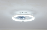 20" Ceiling Fans with Kit ,LED Light Source and Remote Control, 3000-6500K Dimmable Modern Flush Mount LED Fan Light, 6 Speeds, Quiet DC Motor For Living room, Bedroom,Kitchen----Matte White+WOOD