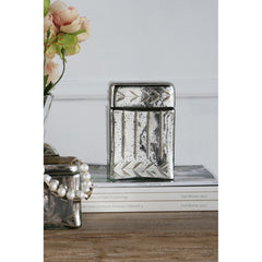 D4.9x6.1" Decorative Glass Storage Box