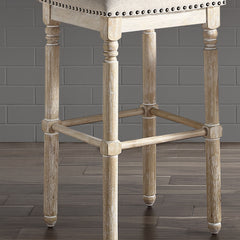 Arnhem Wood Upholstered Bar Stools, Set of 2, Tan