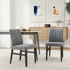 Roundhill Furniture Wendell Contemporary Upholstered Dining Chairs, Set of 2, Gray