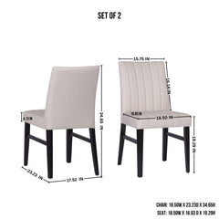 Roundhill Furniture Wendell Contemporary Upholstered Dining Chairs, Set of 2, Tan