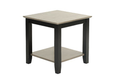 Modern Gray / Black Two Tone Finish 1pc End Table Under-Table Shelf Storage Living Room Rubberwood Walnut Veneer