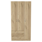 Three Door Armoire Clark, Bedroom, Light Oak / Black