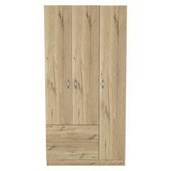 Three Door Armoire Clark, Bedroom, Light Oak / Black