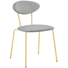 Savara Modern Gray Velvet and Gold Metal Leg Dining Room Chairs - Set of 2