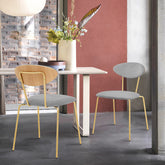 Savara Modern Gray Velvet and Gold Metal Leg Dining Room Chairs - Set of 2