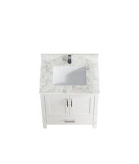 29" Bathroom Vanity with Sink, Bathroom Storage Vanity Sink Cabinet with 2 Doors & 1 Drawer , Wooden Stang Alone Bathroom Cabinet with Faucet Hole(White)