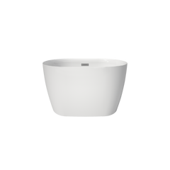 43" Premium Acrylic Free Standing Bath tubs Modern Soaker Tub with seat in White