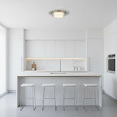 16 inch Square Chrome Integrated LED Flush Mount