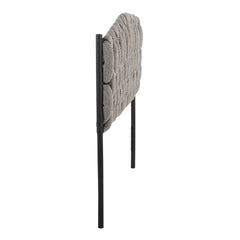 Braided Matisse Twin Size Headboard in Black Metal and Grey Fabric by LumiSource