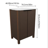 30'' Floor Stand Bathroom Vanity Combo, Modern Cabinet Set with 2 Doors and White Resin Basin Top