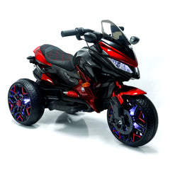 Kids Motorcycle Ride-On Motorcycle 3-Wheels Battery Powered Motorbike Rechargeable 12 V kids ride on toy with PU seat Training Wheels/manual throttle/ drive by hand /Lighting wheels