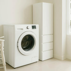 Elise Slim Modular Wood Closet Cabinet with Drawers in White
