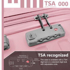 Luggage Sets 6 Piece with Duffel Bags, Hardside Expandable Suitcases with Spinner Wheels, Pink
