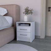 Nightstand Cartiz, Two Drawers, White Finish
