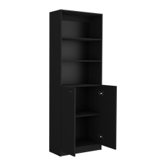Bookcase Dual-Door Benzoni, Office, Black