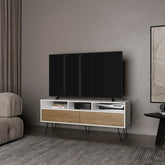 Glenns Ferry Tv Stand, Living Room, White/Macadamia