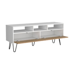 Glenns Ferry Tv Stand, Living Room, White/Macadamia