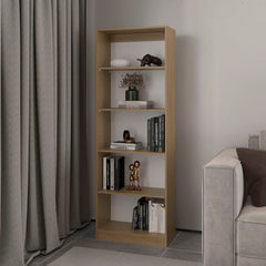 Verdi Bookcase XS, 4 Shelves, Macadamia/White Manufactured Wood
