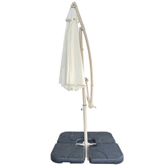 without Plastic base -10ft Offset Patio Umbrella - Offset Hanging Cantilever Patio Outdoor Market Umbrella Protection with Easy Tilt Adjustment and Crank for Pool Deck and Garden (TOP Colour Beige)