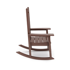 Pecan Traditional Porch Rocker – Classic HDPE Poly Lumber for Porch, Patio, and Garden Comfort