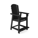 Black Adirondack Style Counter Chair – Stylish HDPE Poly Lumber for Dining, Patio, and Garden Comfort