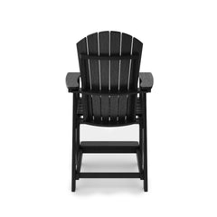 Black Adirondack Style Counter Chair – Stylish HDPE Poly Lumber for Dining, Patio, and Garden Comfort
