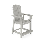 Dark Gray Adirondack Style Counter Chair – Stylish HDPE Poly Lumber for Dining, Patio, and Garden Comfort