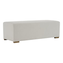 Simple White Long Ottoman, Practical Furniture for Living Room and Bedroom