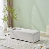 Simple White Long Ottoman, Practical Furniture for Living Room and Bedroom