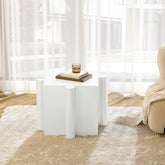 Puzzle Art Side Table, Modular Convex Edge MGO Table - Buy Singles or Combine for Custom Layouts, Indoor & Outdoor,White Color