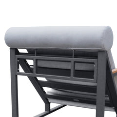 Recliner Patio Chair with Cushions and Ottoman,Waterproof Fabric Soft Cushions with Aluminium Frame