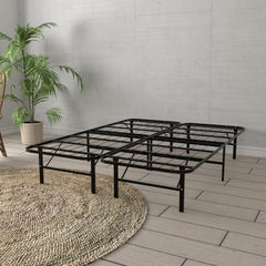 Omne Steel Black California King Platform Foundation