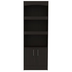 Bookcase Denver, Metal Hardware, Black Wengue Finish