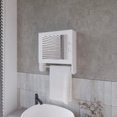 White Medicine Cabinet with Towel Bar and Included Mirror
