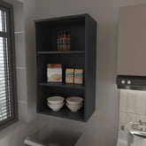 Wenge Wall Cabinet with Open Storage