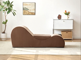 Solace Chaise Lounge Chair Relaxation, Ergonomic Design with Soft Yet Firm High-Density Foam Core, Removable Machine-Washable Cover, Brown