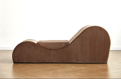 Solace Chaise Lounge Chair Relaxation, Ergonomic Design with Soft Yet Firm High-Density Foam Core, Removable Machine-Washable Cover, Brown