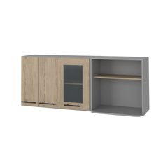 Devoux 3-Door 2-Shelf Wall Cabinet Light Pine