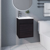 Wengue Bathroom Floating Vanity with Sink and 1 Door