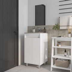 White Bathroom Cabinet with 2 Doors